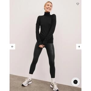 Beyond Yoga Black Leggings Faux Leather Womens Size XS Stretchy